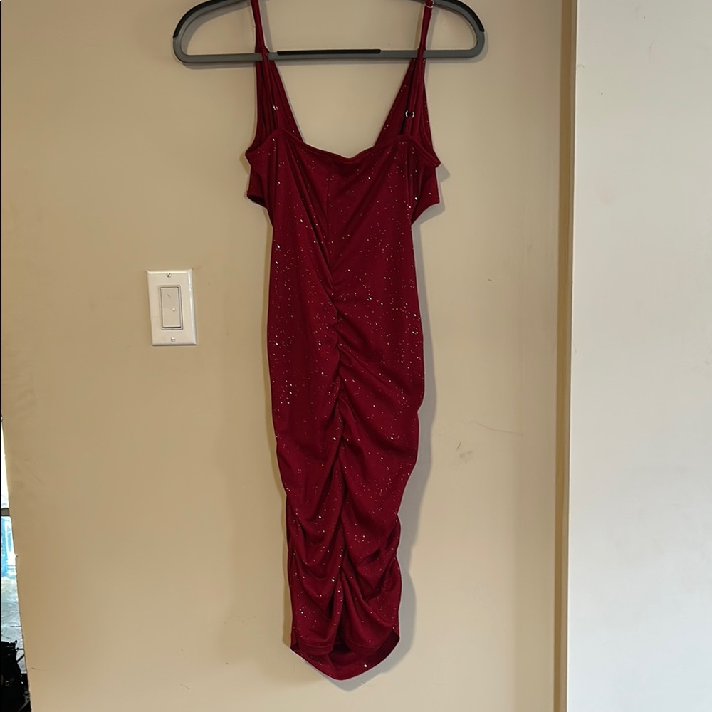 💕3/$40💕 Red Ruched Cut Out Bodycon Dress
